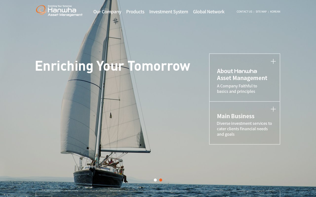 Screenshot of hanwhafund.co.kr