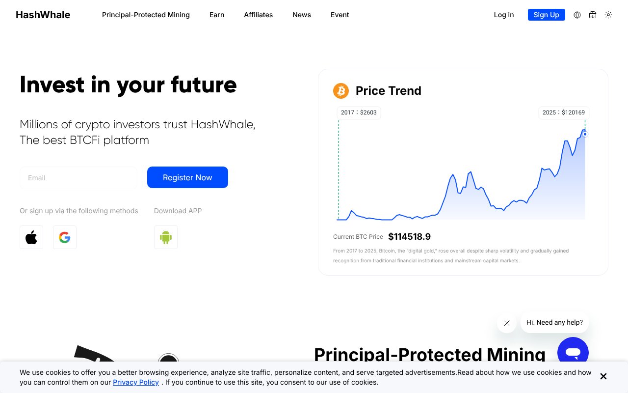 Screenshot of hashwhale.io