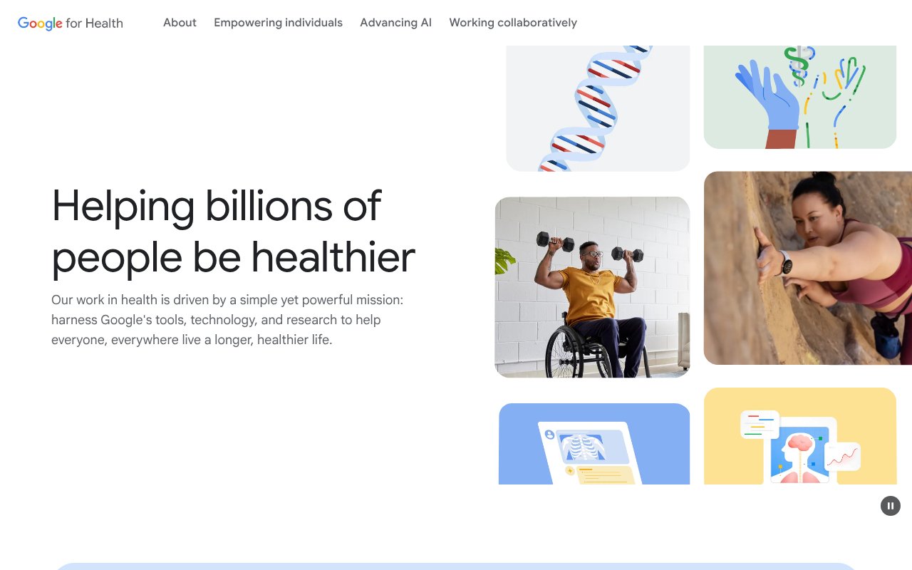 Screenshot of health.google