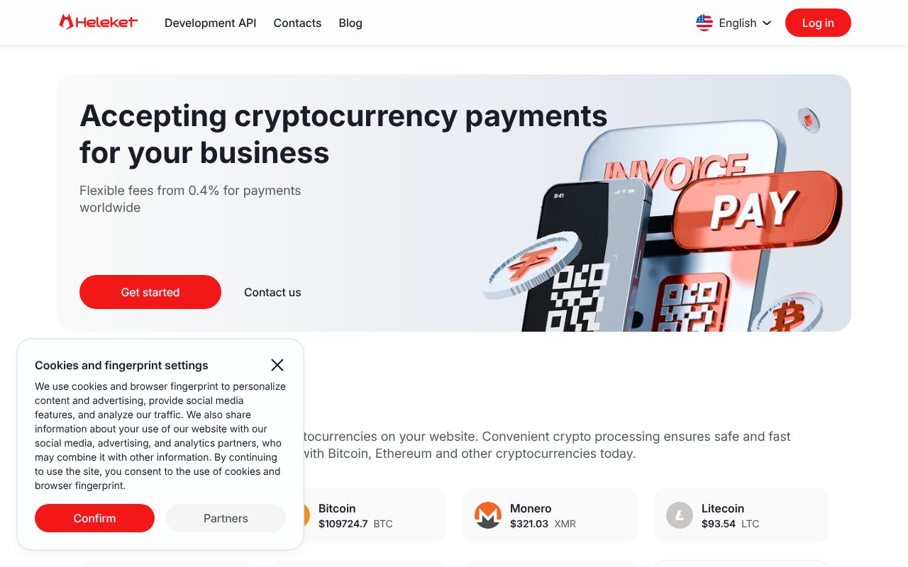 Screenshot of heleket.com