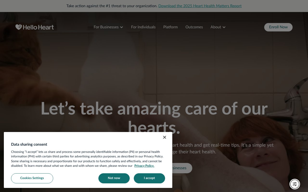 Screenshot of helloheart.com