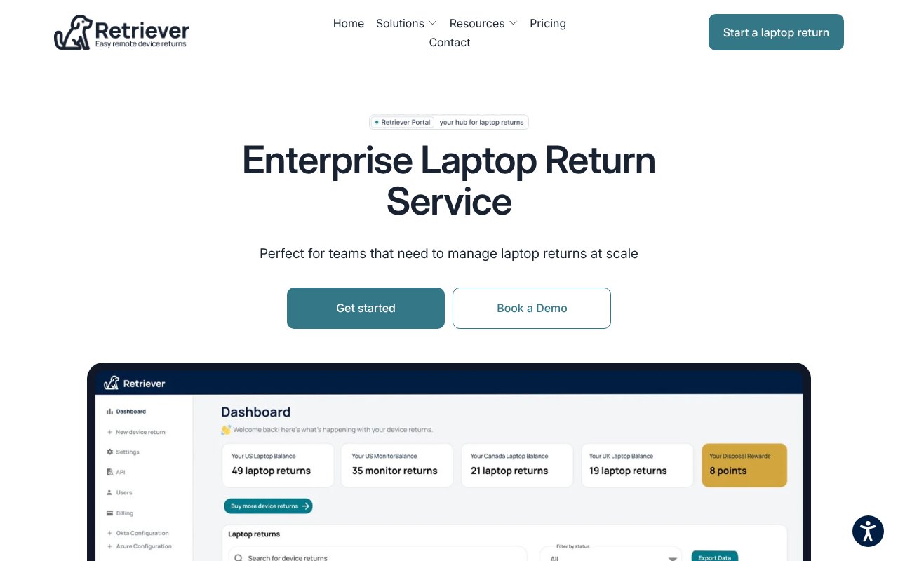Screenshot of helloretriever.com