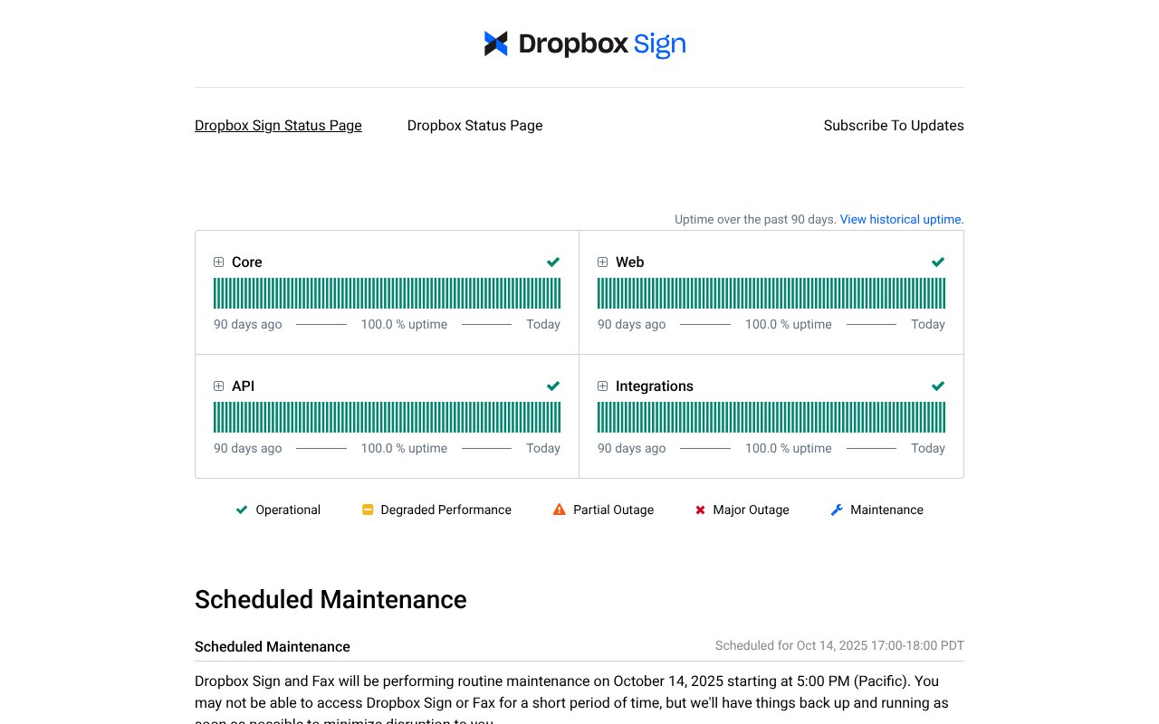 Screenshot of hellosign.com