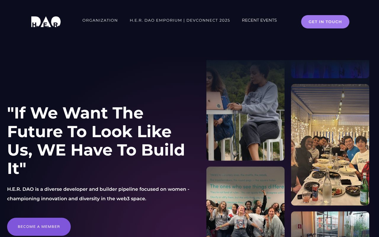 Screenshot of her-dao.xyz