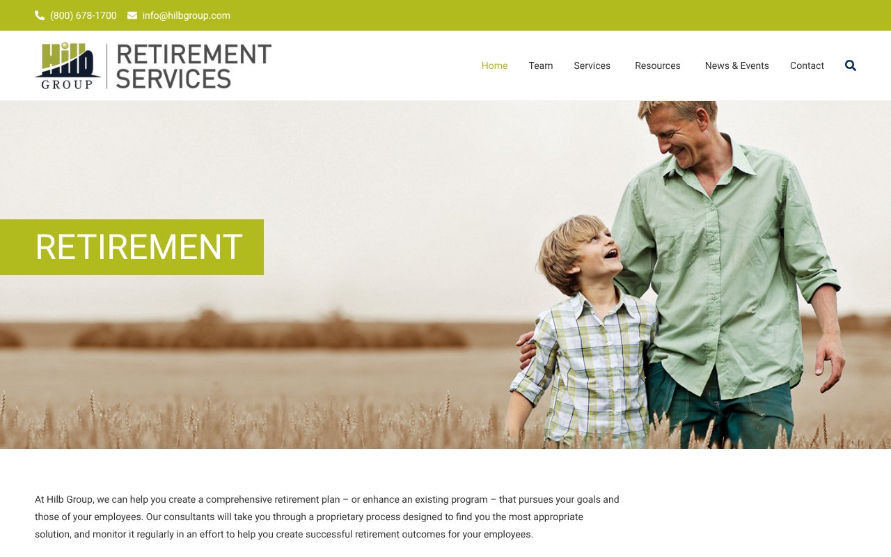 Screenshot of hilbgroup401k.com