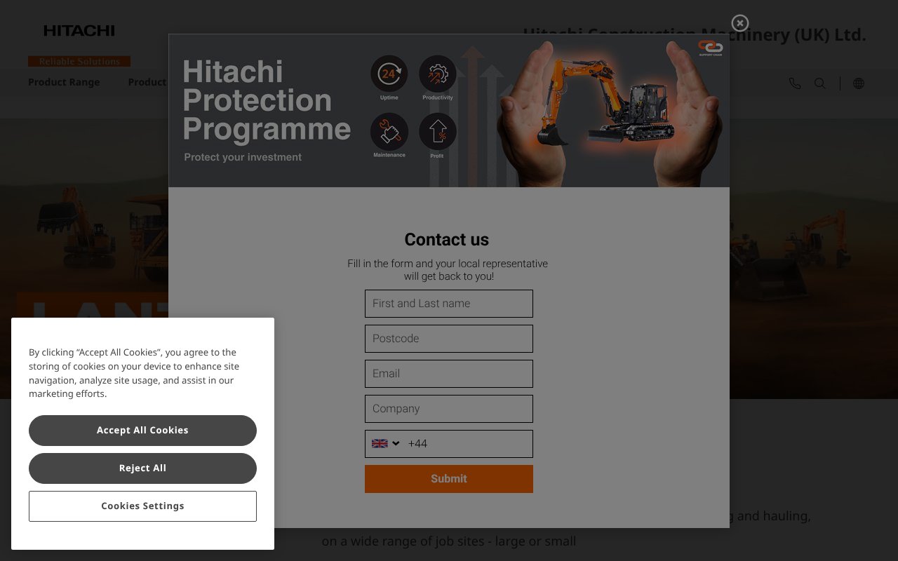 Screenshot of hitachicm.co.uk
