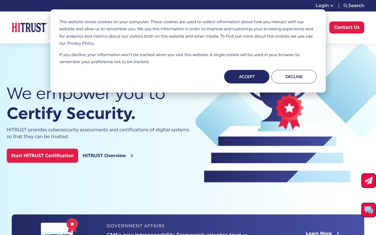 Screenshot of hitrustalliance.net