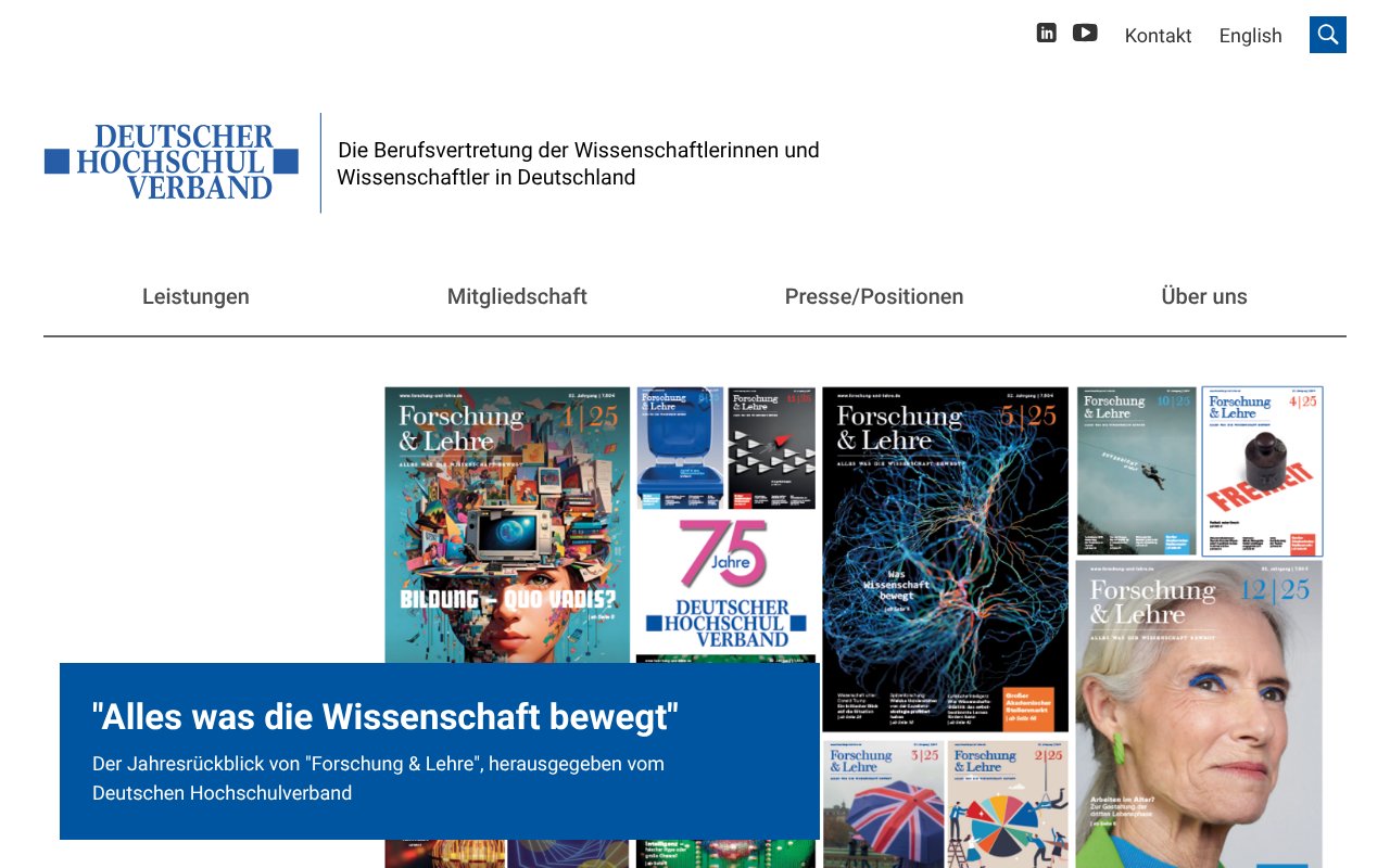 Screenshot of hochschulverband.de