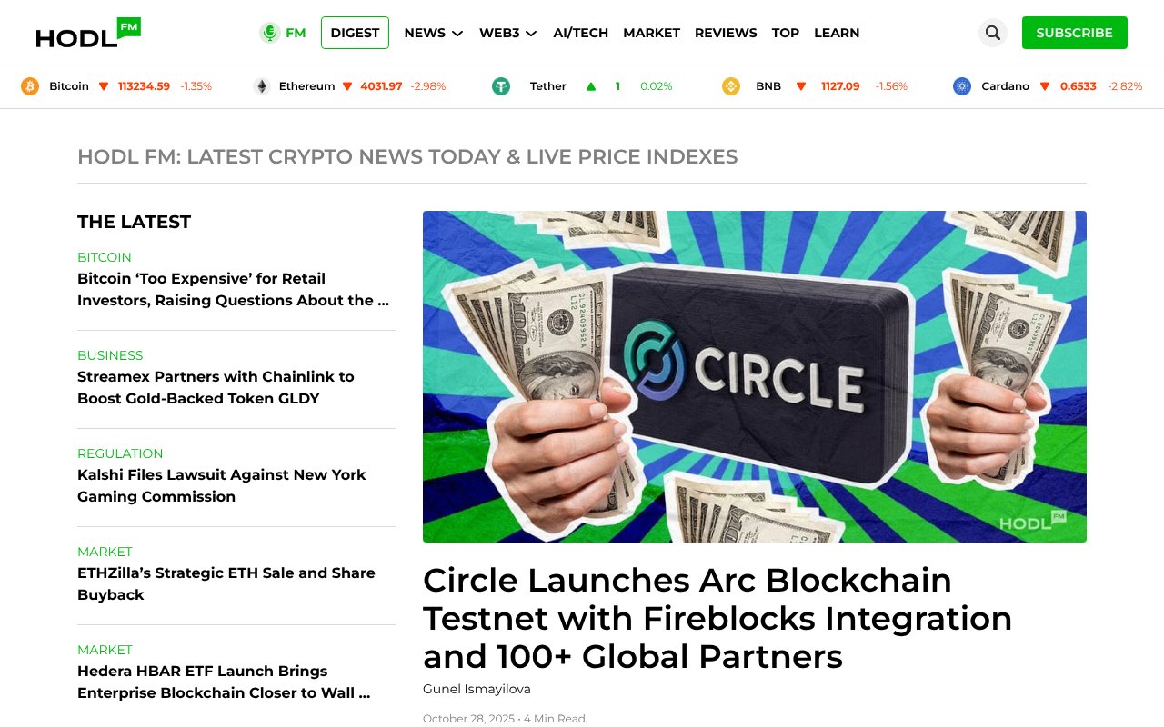 Screenshot of hodlfm.com