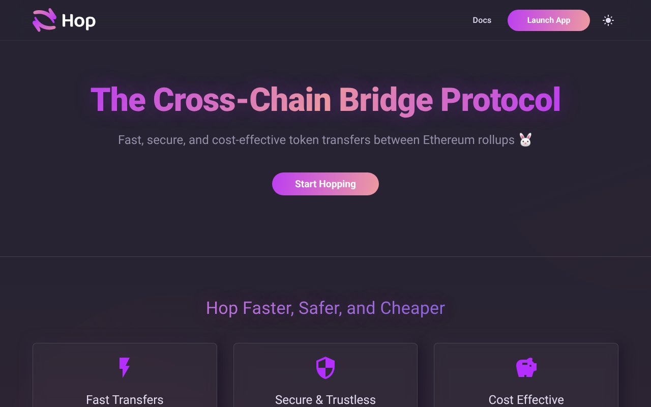 Screenshot of hop.exchange