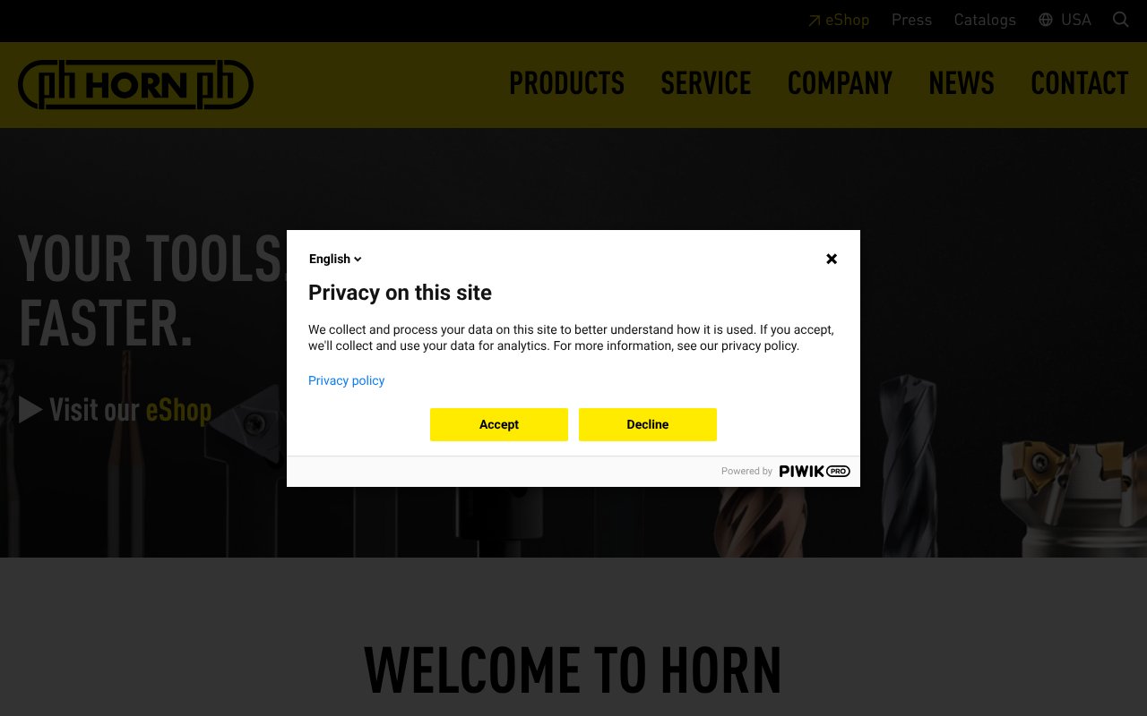Screenshot of horn-group.com