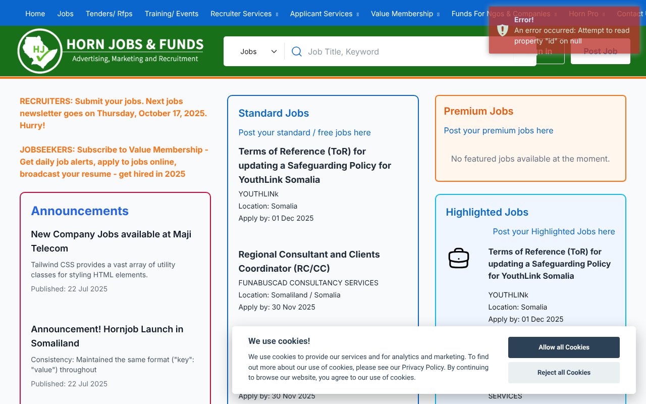Screenshot of hornjobs.org