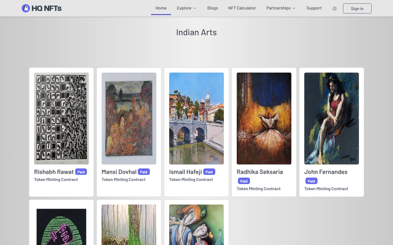 Screenshot of hqnfts.xyz