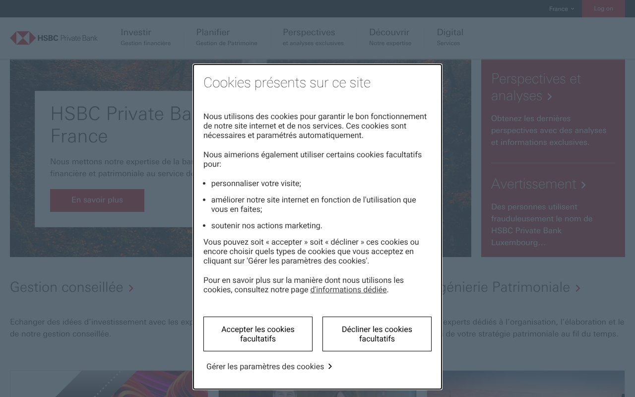 Screenshot of hsbc.fr