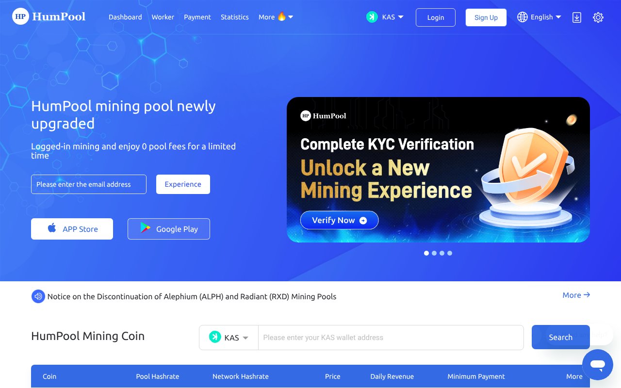 Screenshot of humpool.com