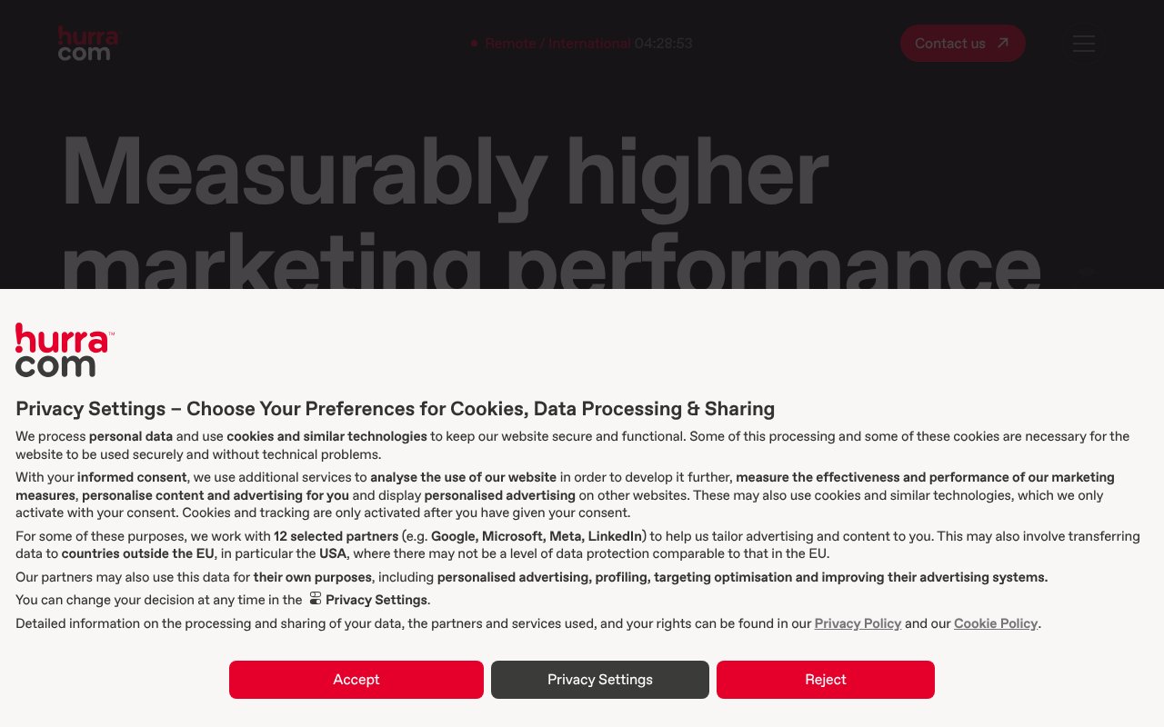 Screenshot of hurra.com