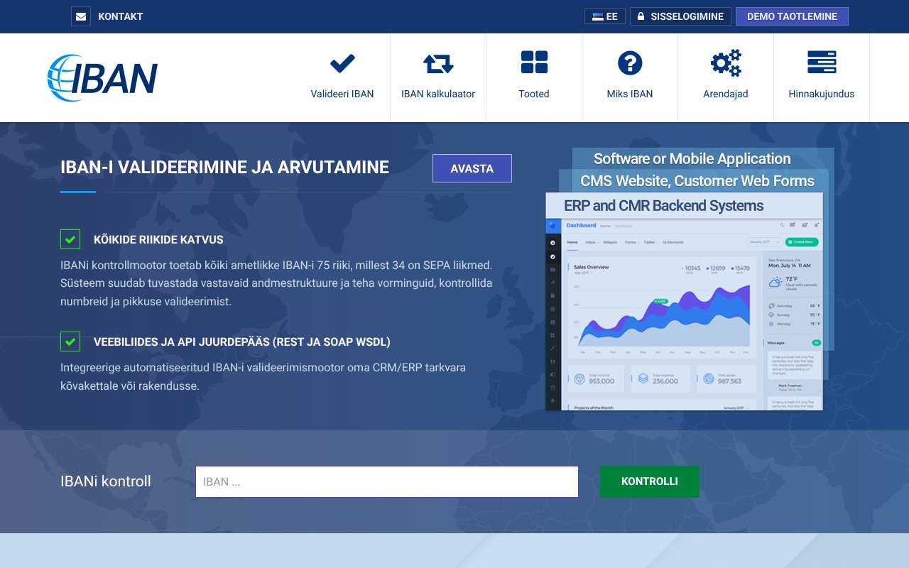 Screenshot of iban.ee