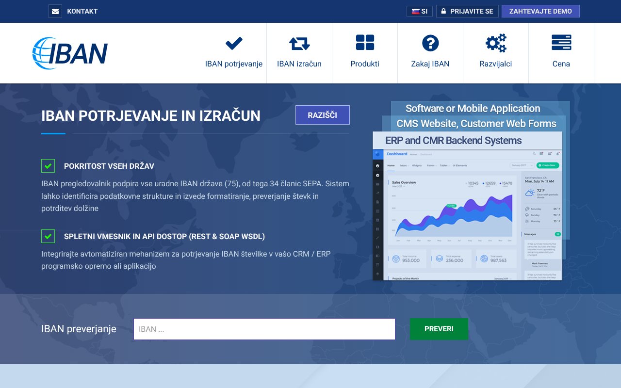 Screenshot of iban.si