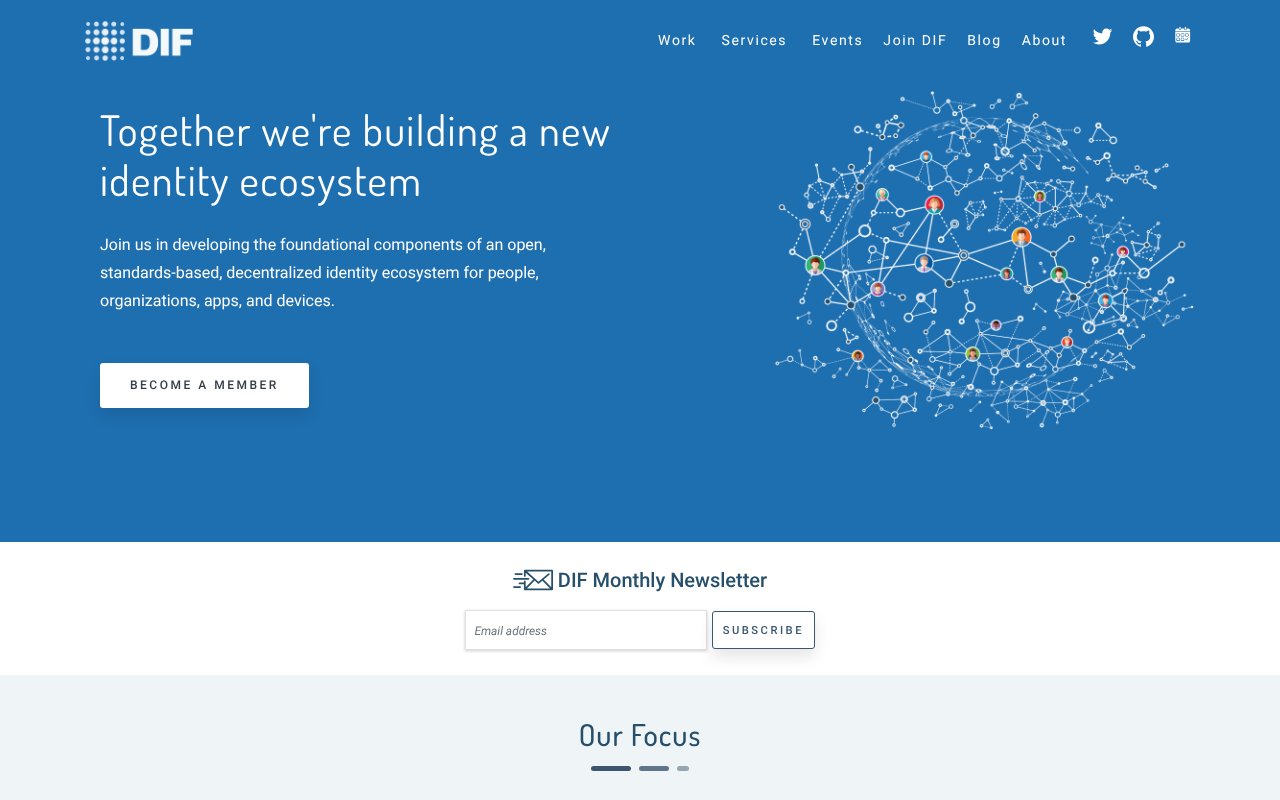 Screenshot of identity.foundation