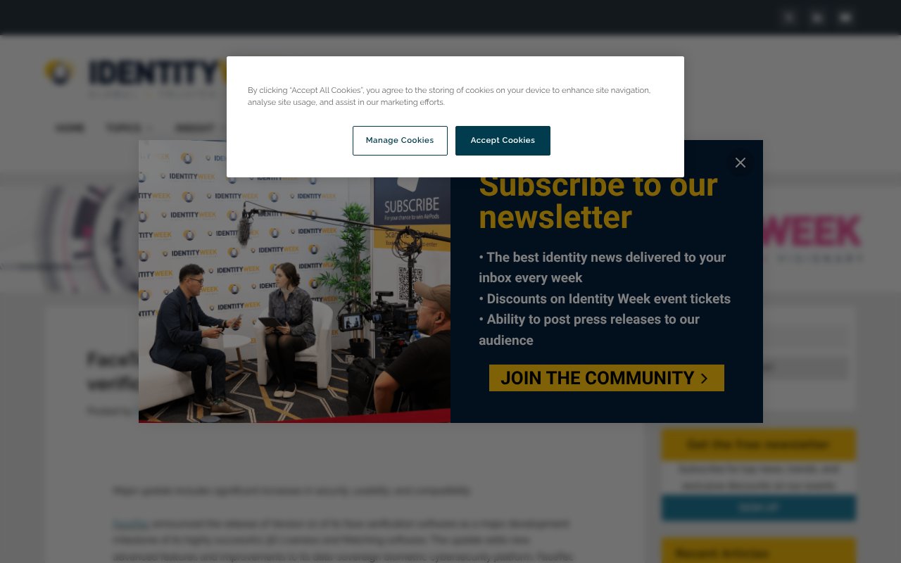Screenshot of identityweek.net