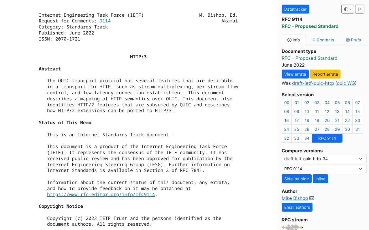 Screenshot of ietf.org