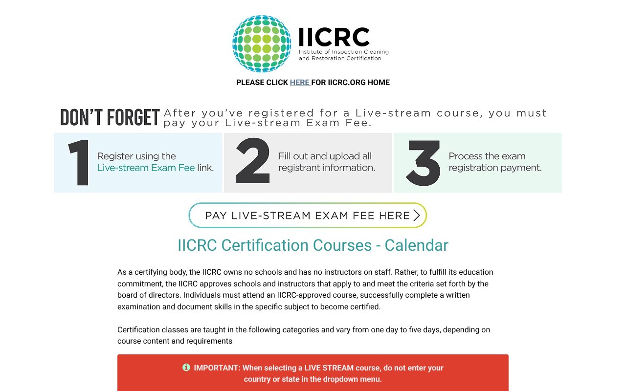 Screenshot of iicrccert.org