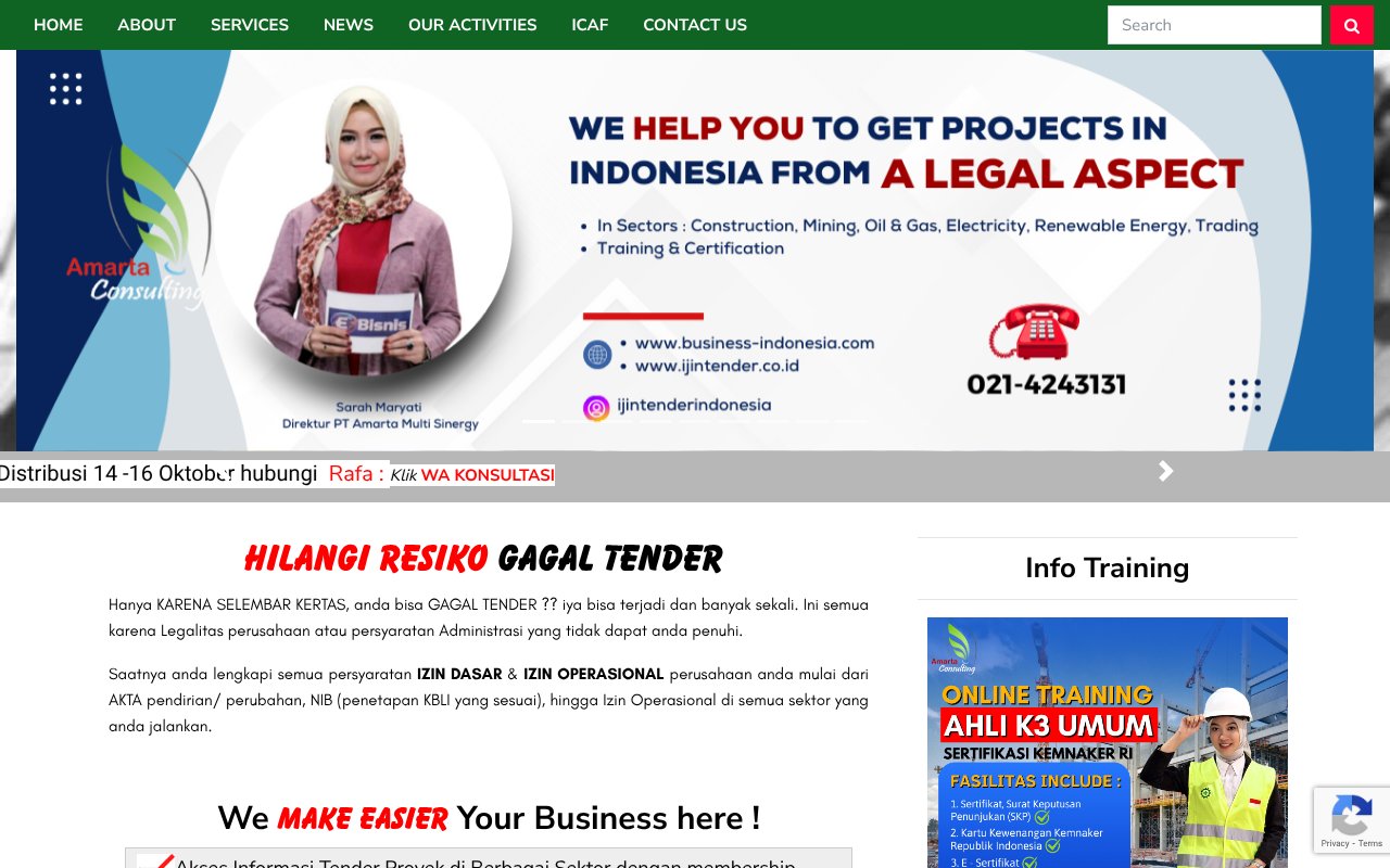 Screenshot of ijintender.co.id