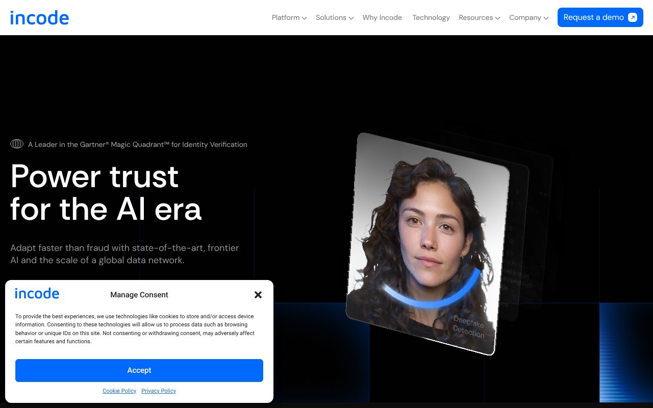 Screenshot of incode.com