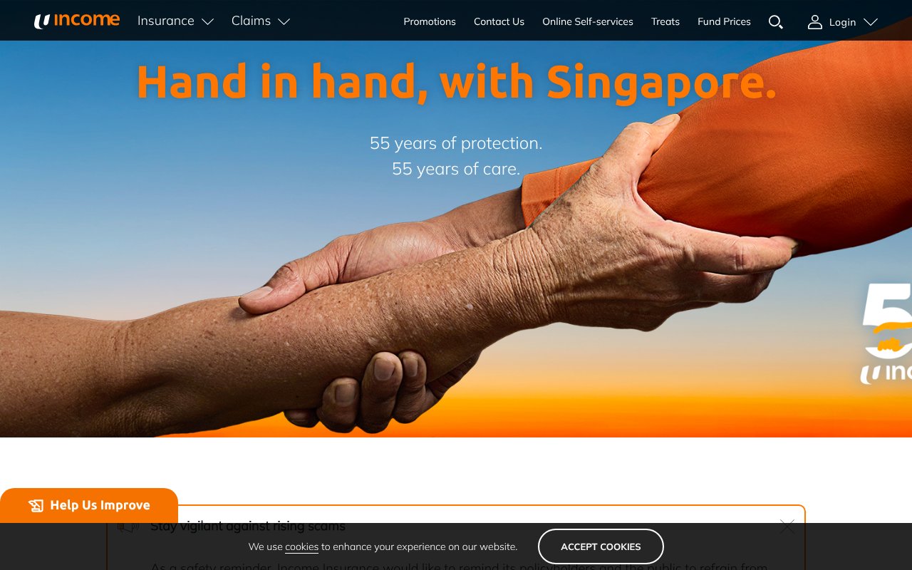 Screenshot of income.com.sg