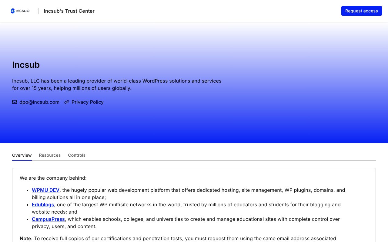 Screenshot of incsub.com