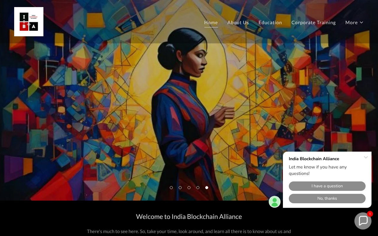 Screenshot of indiablockchainalliance.org