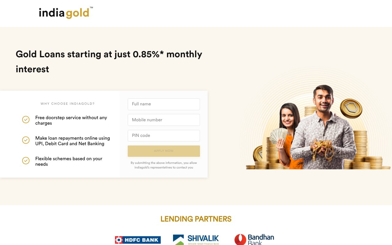 Screenshot of indiagold.co