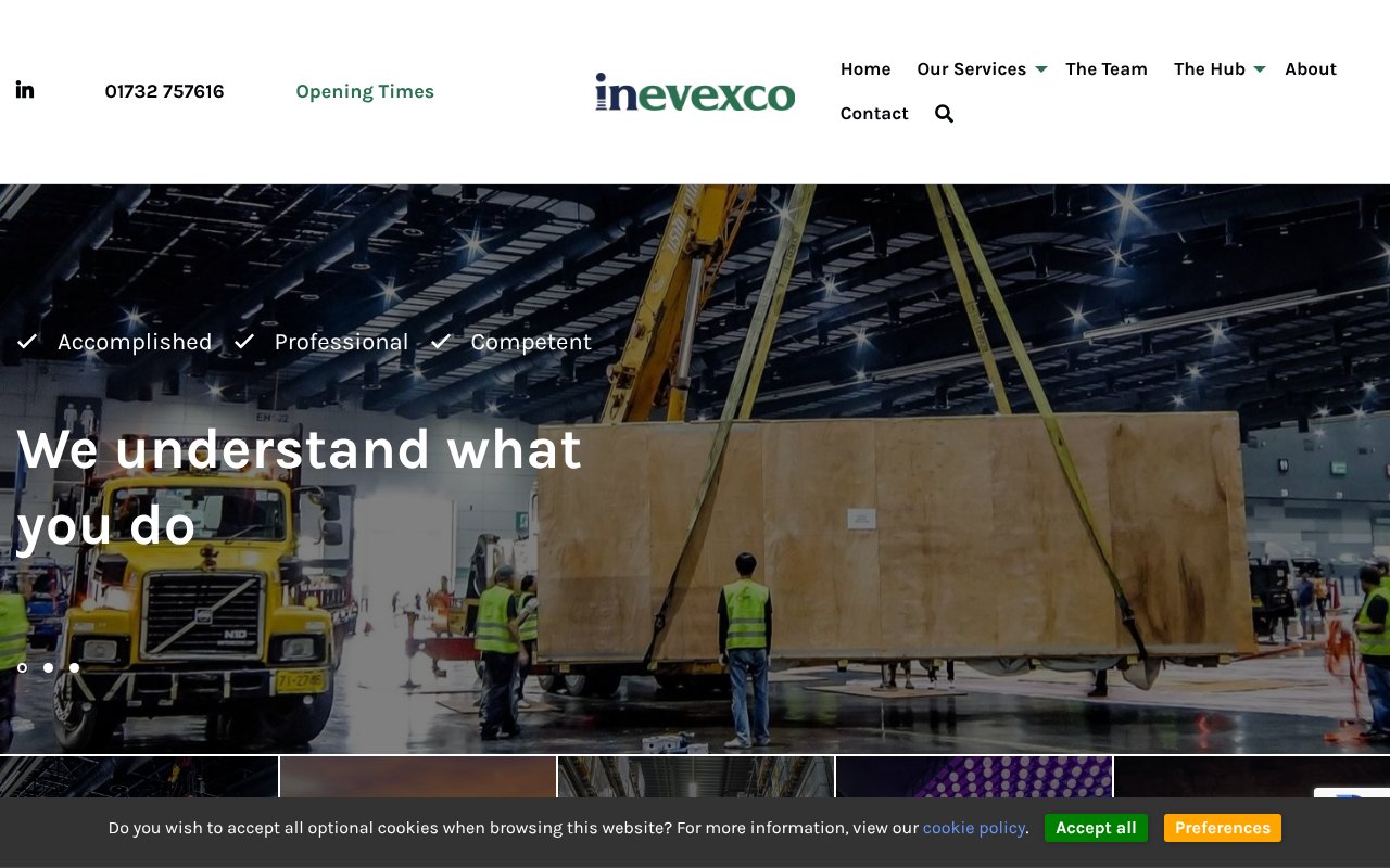 Screenshot of inevexco.co.uk