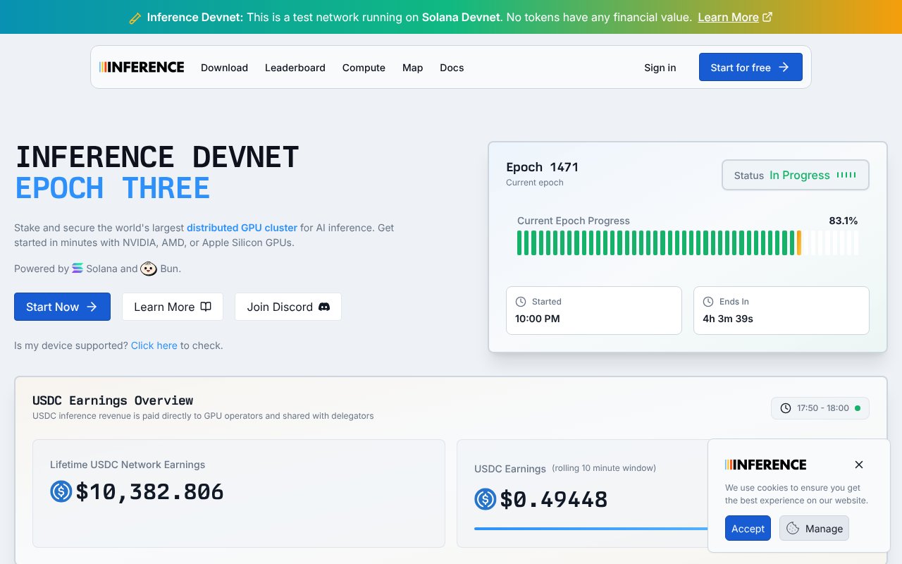 Screenshot of inference.supply