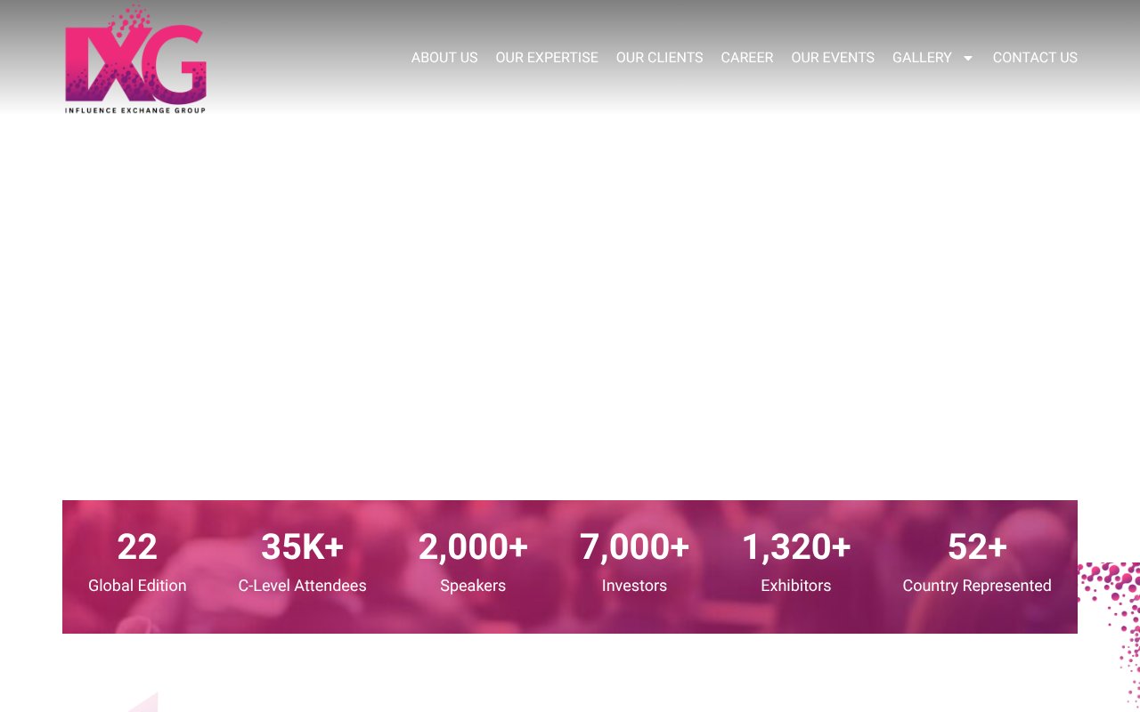 Screenshot of influenceexchangegroup.com