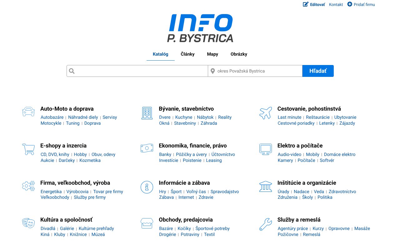 Screenshot of info-povazskabystrica.sk