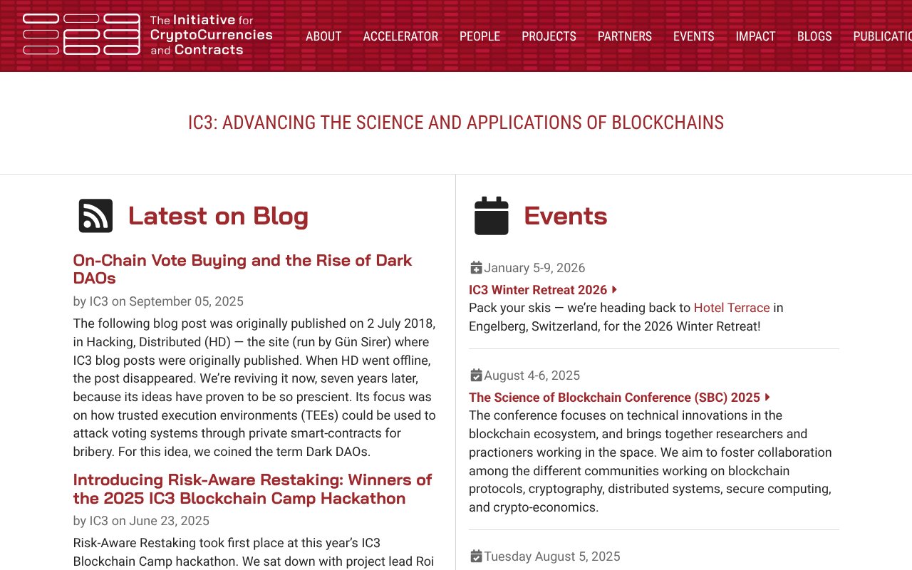 Screenshot of initc3.org