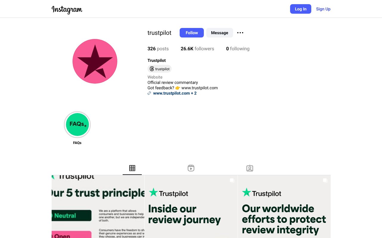 Screenshot of instagram.com