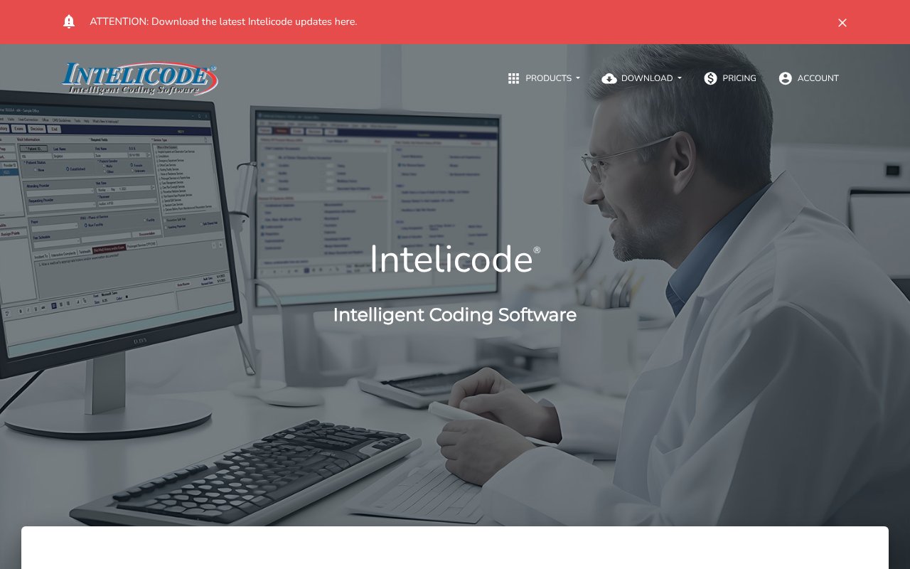 Screenshot of intelicode.com