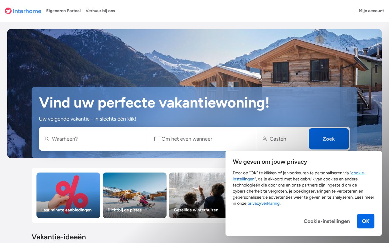 Screenshot of interhome.be