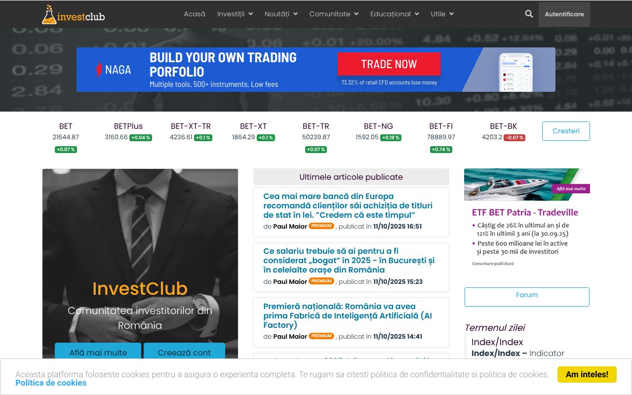 Screenshot of investclub.ro