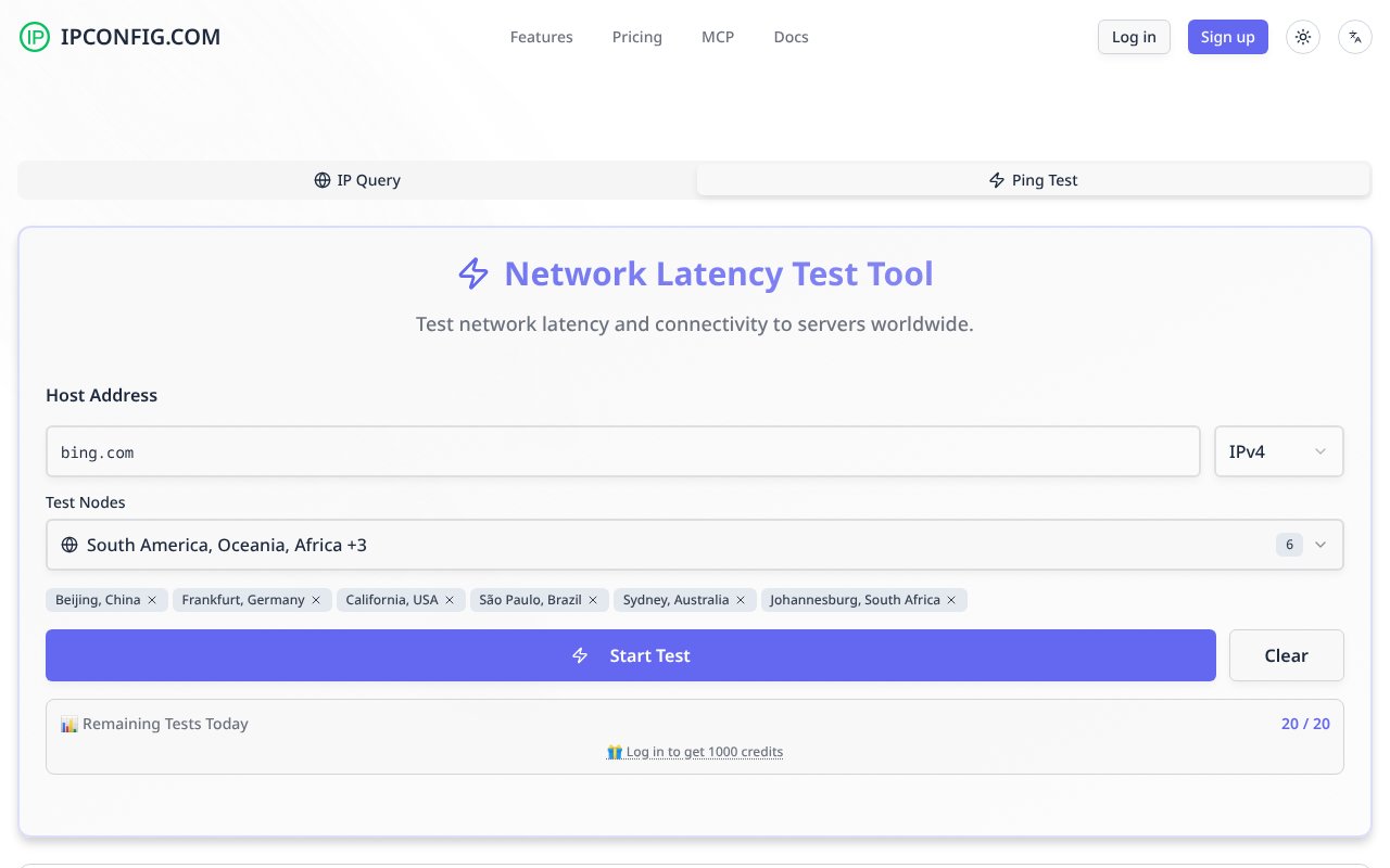 Screenshot of ipconfig.com