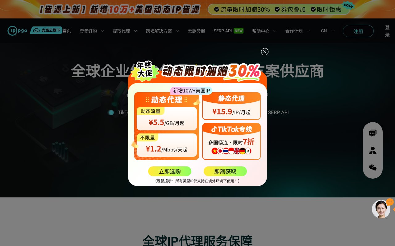 Screenshot of ipipgo.com