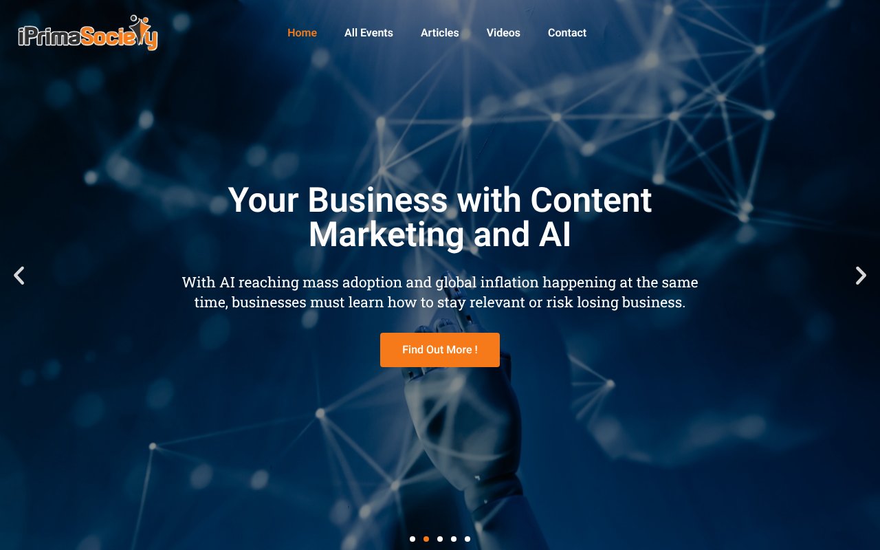 Screenshot of iprimasociety.com