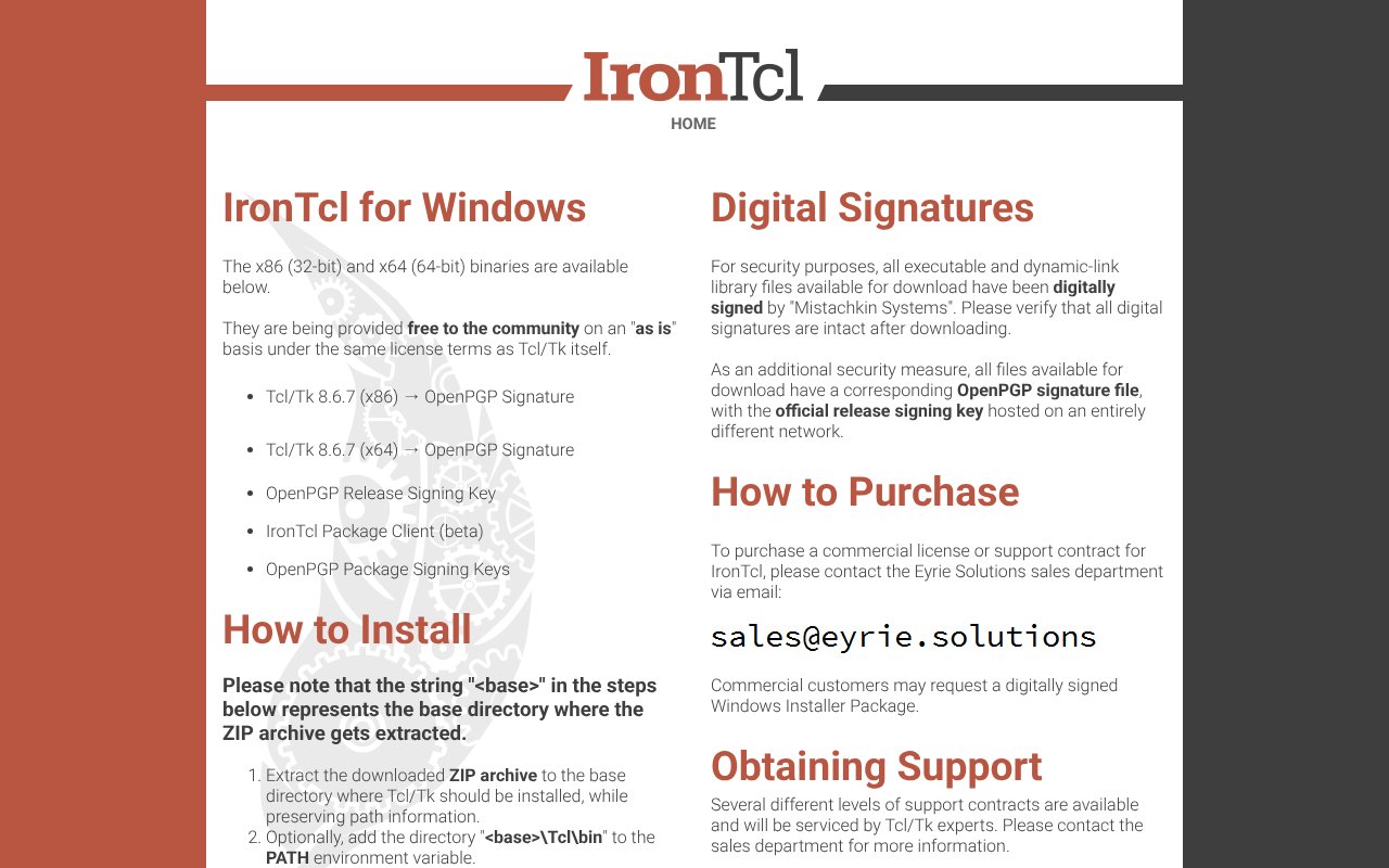 Screenshot of irontcl.com