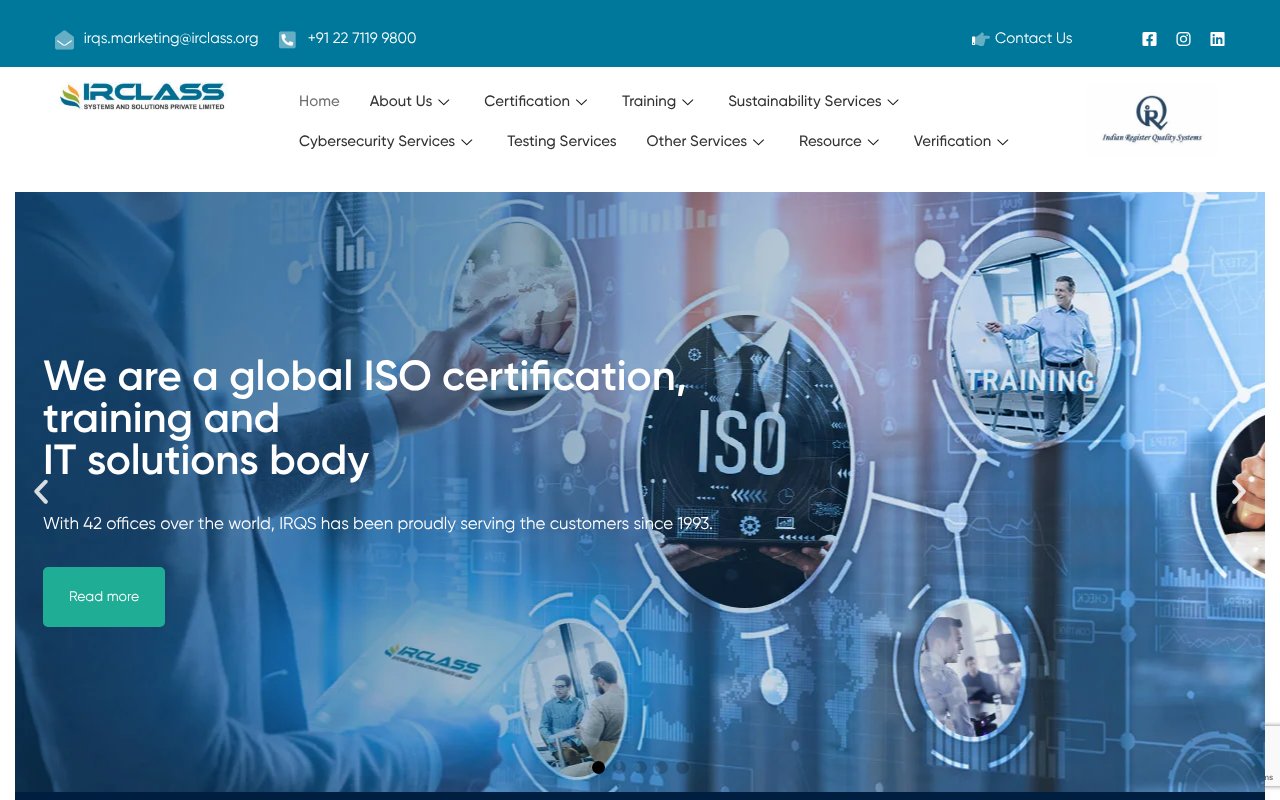 Screenshot of irqs.co.in