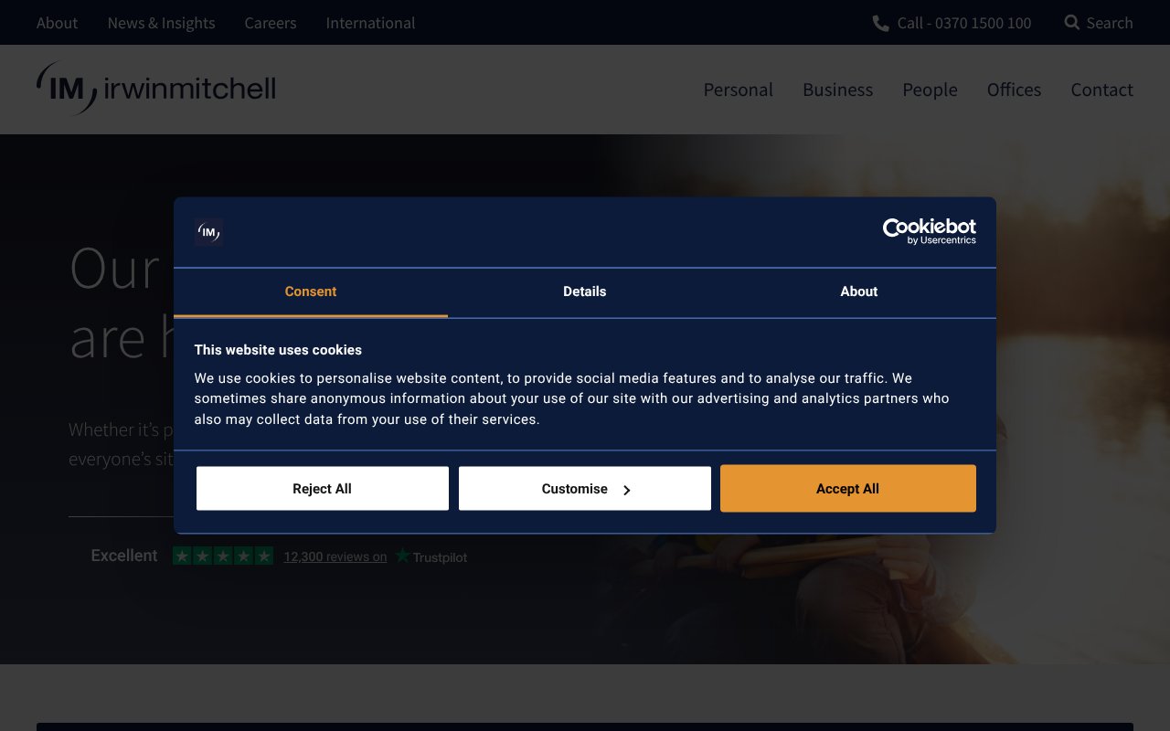 Screenshot of irwinmitchell.com