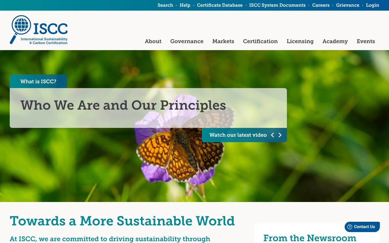 Screenshot of iscc-system.org