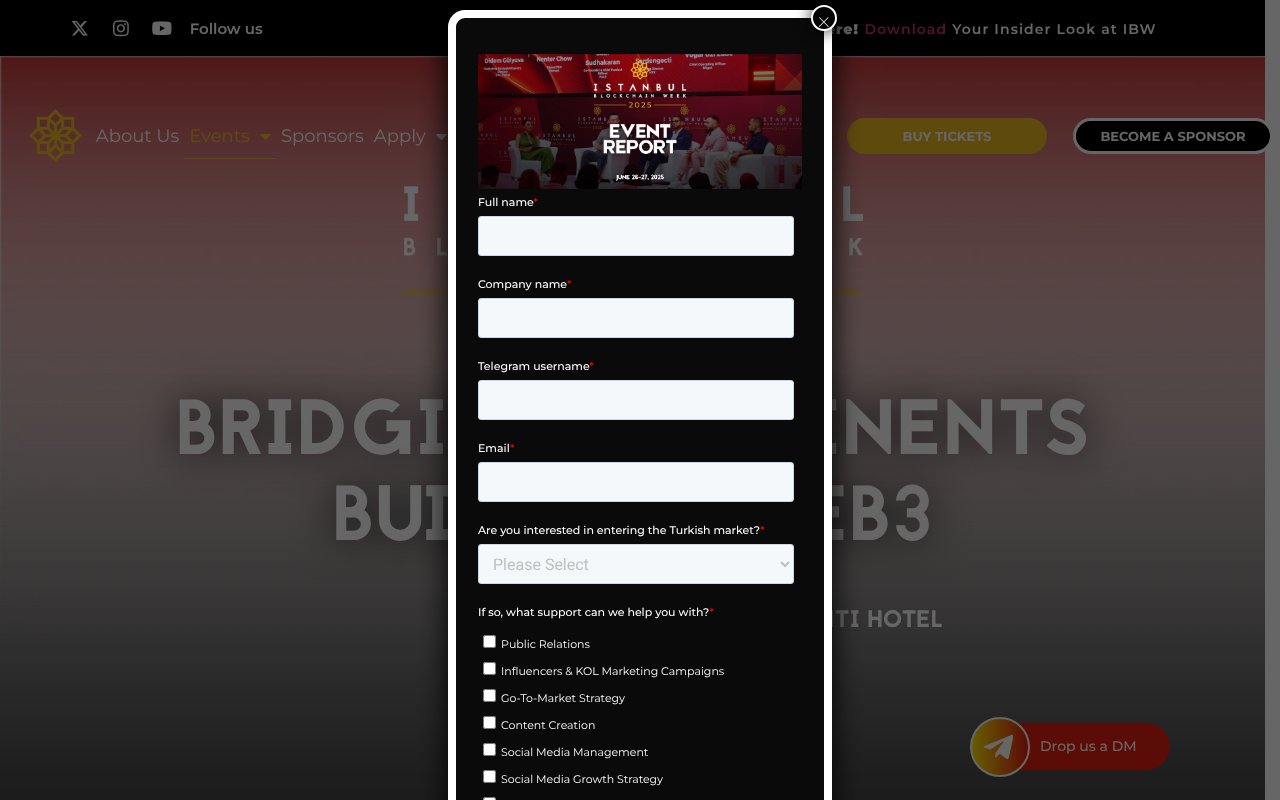Screenshot of istanbulblockchainweek.com
