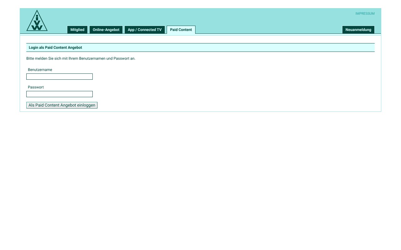 Screenshot of ivwonline.de